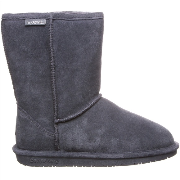 Bearpaw Gray Leather & shearling winter boots - Picture 1 of 3